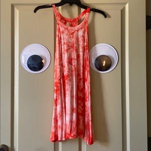 Orange tie dye flowy tank top